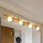 3-Light Modern Wooden Linear LED Vanity Lights