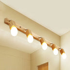 3-Light Modern Wooden Linear LED Vanity Lights
