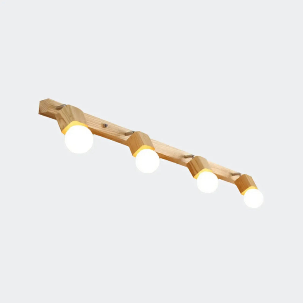 3-Light Modern Wooden Linear LED Vanity Lights