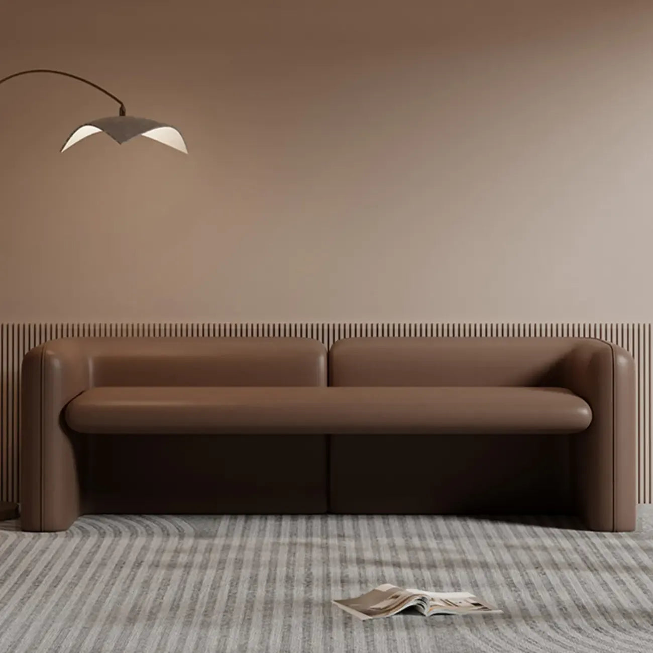 Modern Genuine Leather Cushioned Bedroom Bench