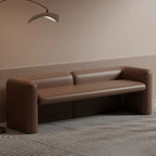 Modern Genuine Leather Cushioned Bedroom Bench