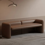 Modern Genuine Leather Cushioned Bedroom Bench