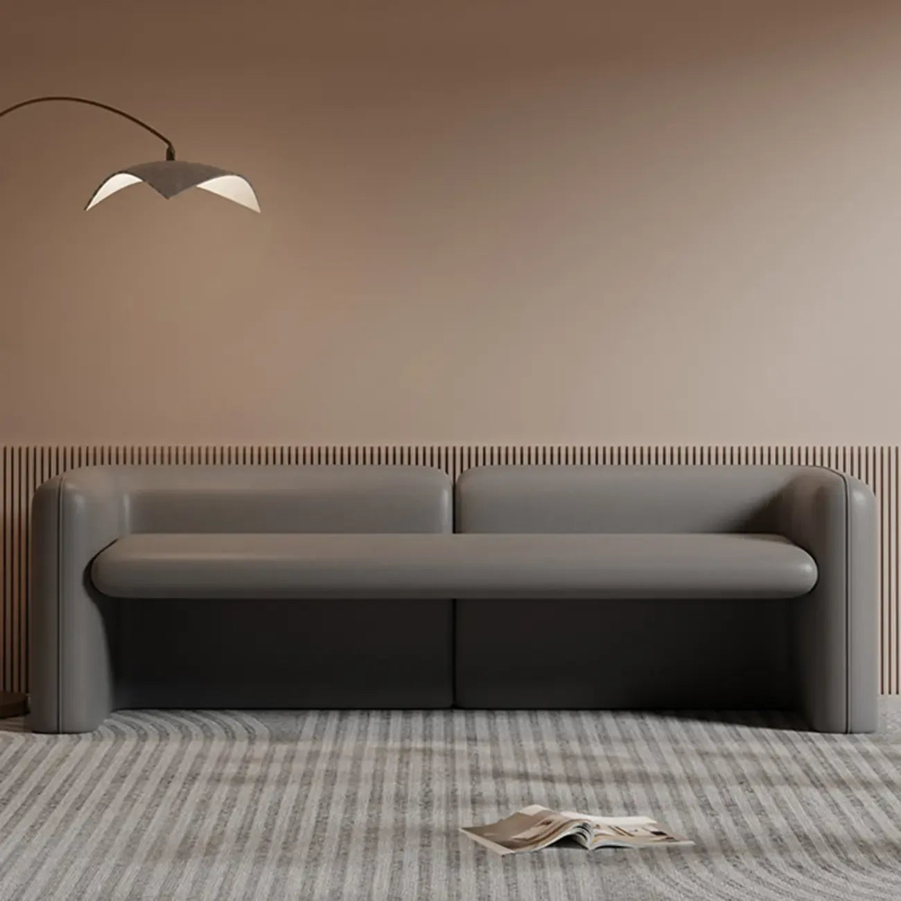 Modern Genuine Leather Cushioned Bedroom Bench