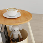 Arc Modern Cream Iron Bowl Floor Lamp with Shelf