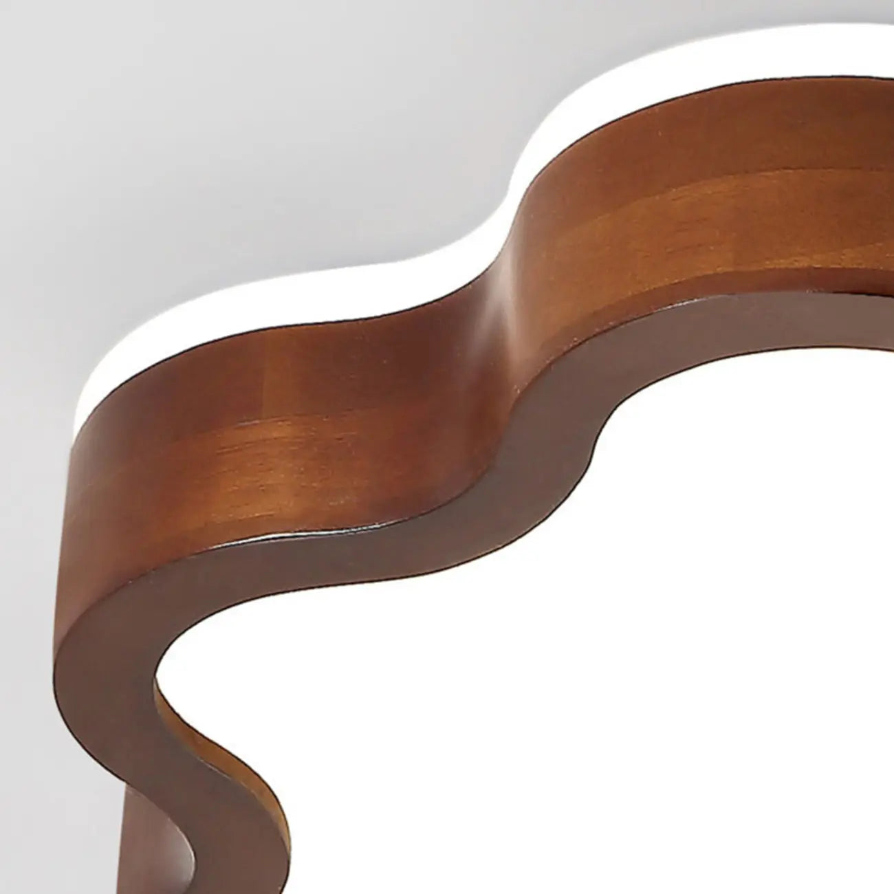 Walnut Wood Floral LED Flush Mount Ceiling Light