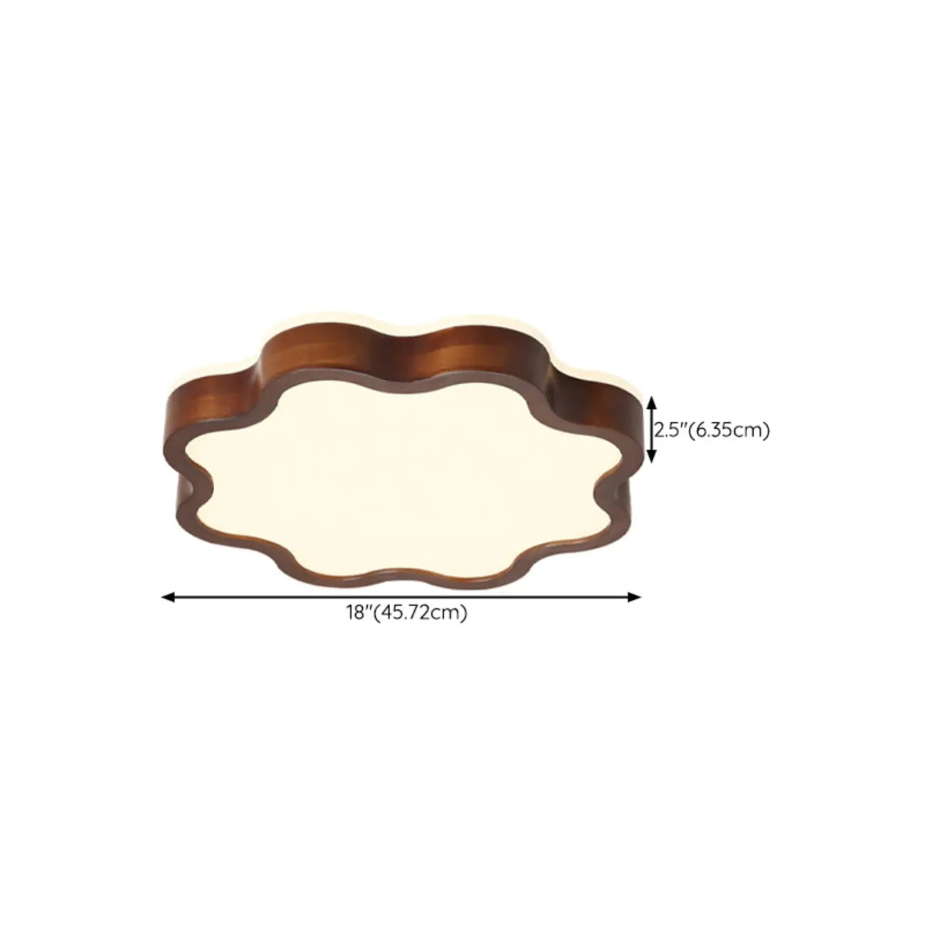 Walnut Wood Floral LED Flush Mount Ceiling Light