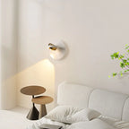 360¡ã Rotatable Transparent Glass Metal Round Reading Wall Lamp
