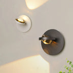 360¡ã Rotatable Transparent Glass Metal Round Reading Wall Lamp