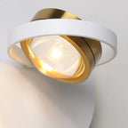 360¡ã Rotatable Transparent Glass Metal Round Reading Wall Lamp