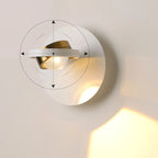 360¡ã Rotatable Transparent Glass Metal Round Reading Wall Lamp
