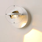 360¡ã Rotatable Transparent Glass Metal Round Reading Wall Lamp