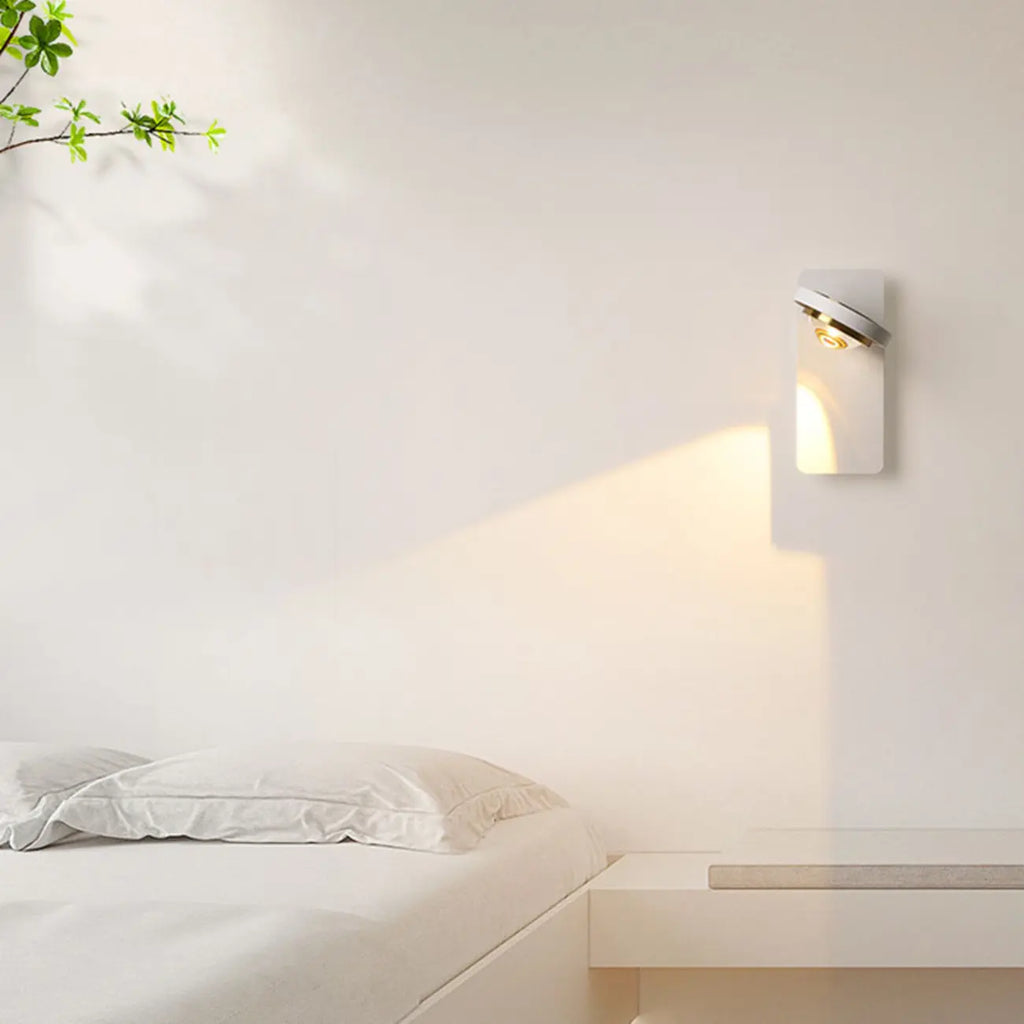 360¡ã Rotatable Transparent Glass Metal Round Reading Wall Lamp