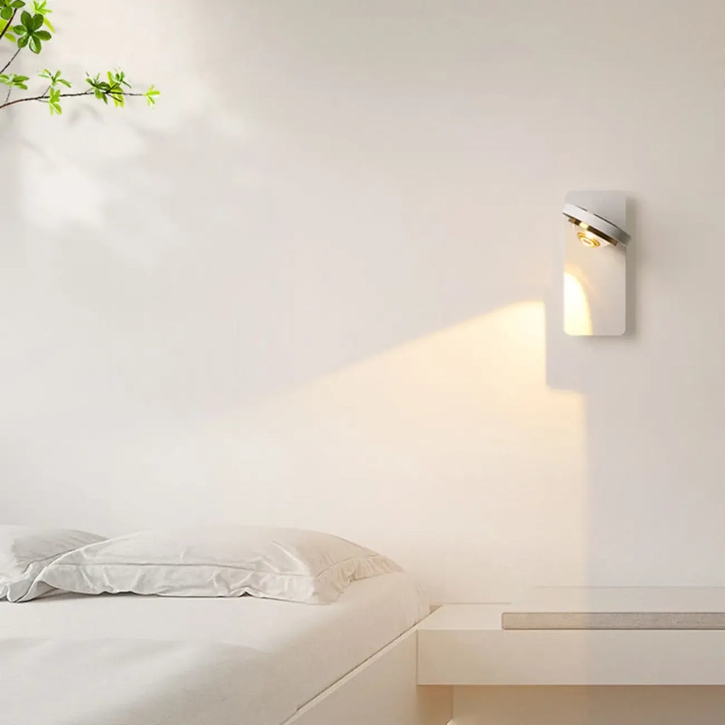 360¡ã Rotatable Transparent Glass Metal Round Reading Wall Lamp