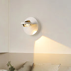 360¡ã Rotatable Transparent Glass Metal Round Reading Wall Lamp