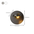 360¡ã Rotatable Transparent Glass Metal Round Reading Wall Lamp