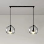 Modern Black Globe Glass Island Pendant Light for Kitchen