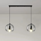 Modern Black Globe Glass Island Pendant Light for Kitchen