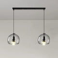 Modern Black Globe Glass Island Pendant Light for Kitchen