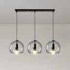 Modern Black Globe Glass Island Pendant Light for Kitchen