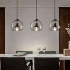Modern Black Globe Glass Island Pendant Light for Kitchen
