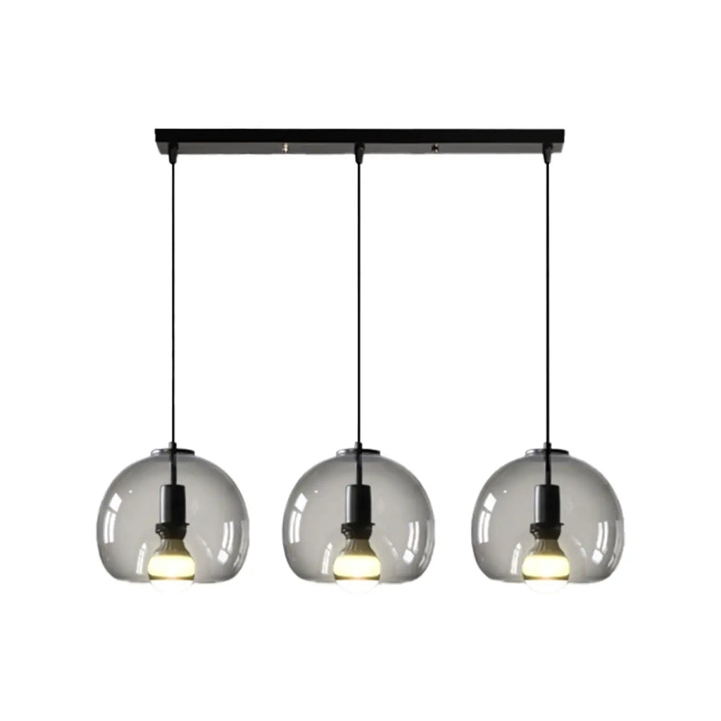 Modern Black Globe Glass Island Pendant Light for Kitchen