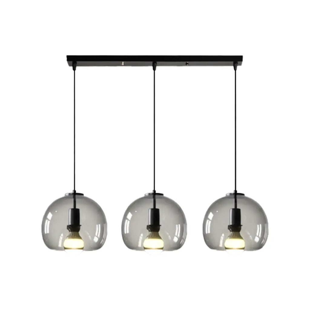 Modern Black Globe Glass Island Pendant Light for Kitchen