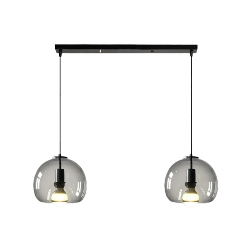 Modern Black Globe Glass Island Pendant Light for Kitchen