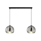 Modern Black Globe Glass Island Pendant Light for Kitchen