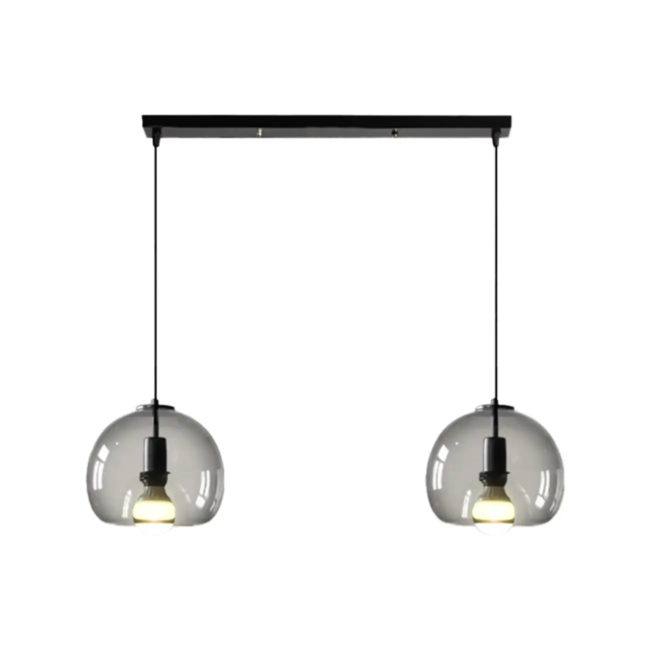 Modern Black Globe Glass Island Pendant Light for Kitchen