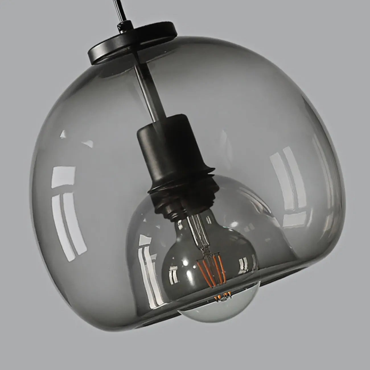Modern Black Globe Glass Island Pendant Light for Kitchen