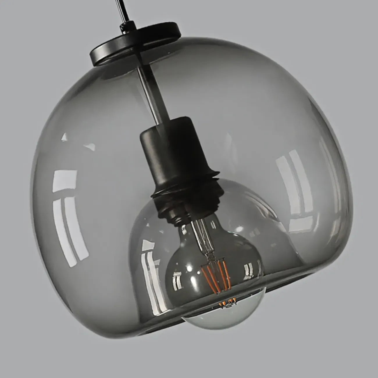 Modern Black Globe Glass Island Pendant Light for Kitchen