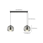 Modern Black Globe Glass Island Pendant Light for Kitchen