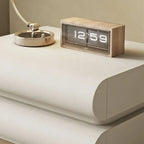Modern White Pine Wood Leather 2-Drawer Nightstand