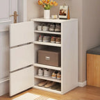 5-Tier Modern Oak Entryway Shoe Cabinet with Doors