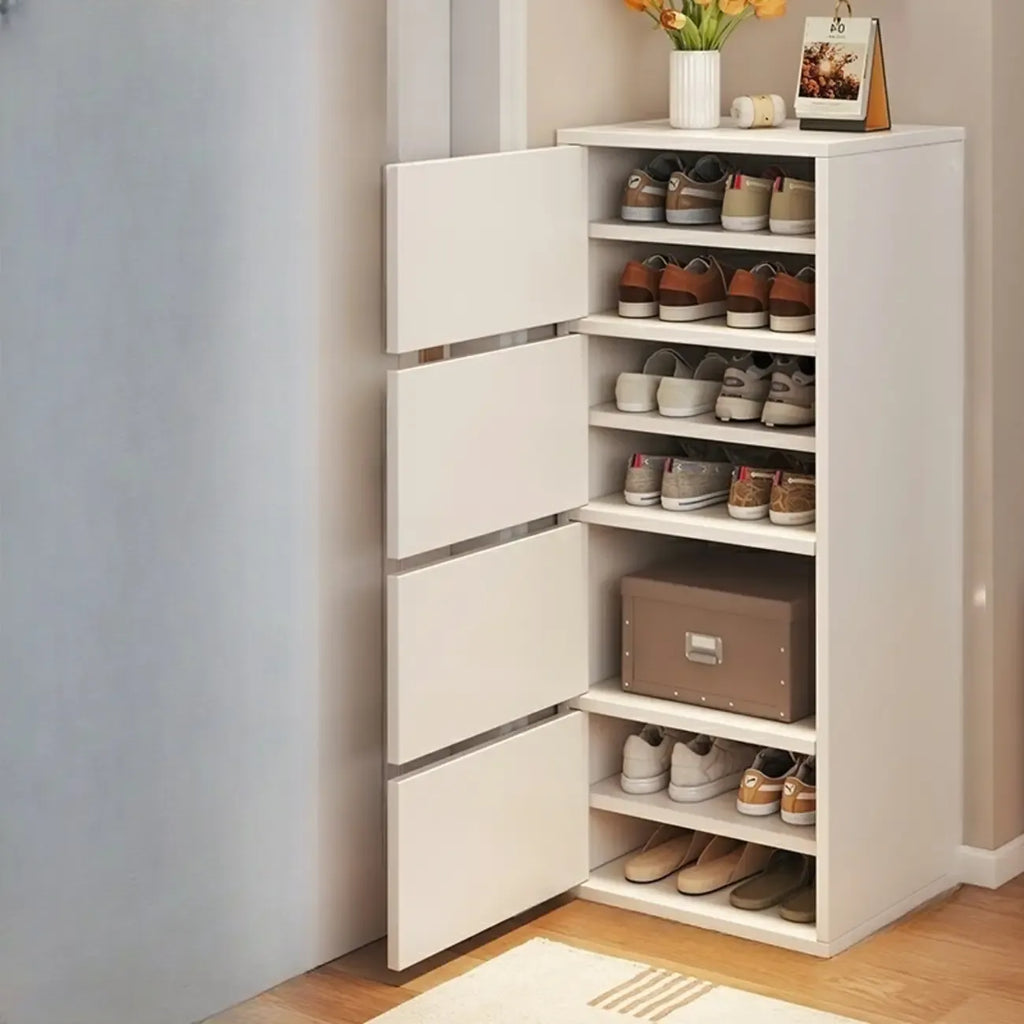 5-Tier Modern Oak Entryway Shoe Cabinet with Doors