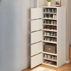 5-Tier Modern Oak Entryway Shoe Cabinet with Doors