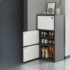 5-Tier Modern Oak Entryway Shoe Cabinet with Doors