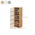 5-Tier Modern Oak Entryway Shoe Cabinet with Doors