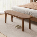 Art Deco Natural Wood Solid Color Bench with Straight Legs