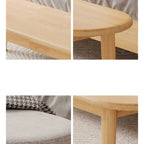 Art Deco Natural Wood Solid Color Bench with Straight Legs