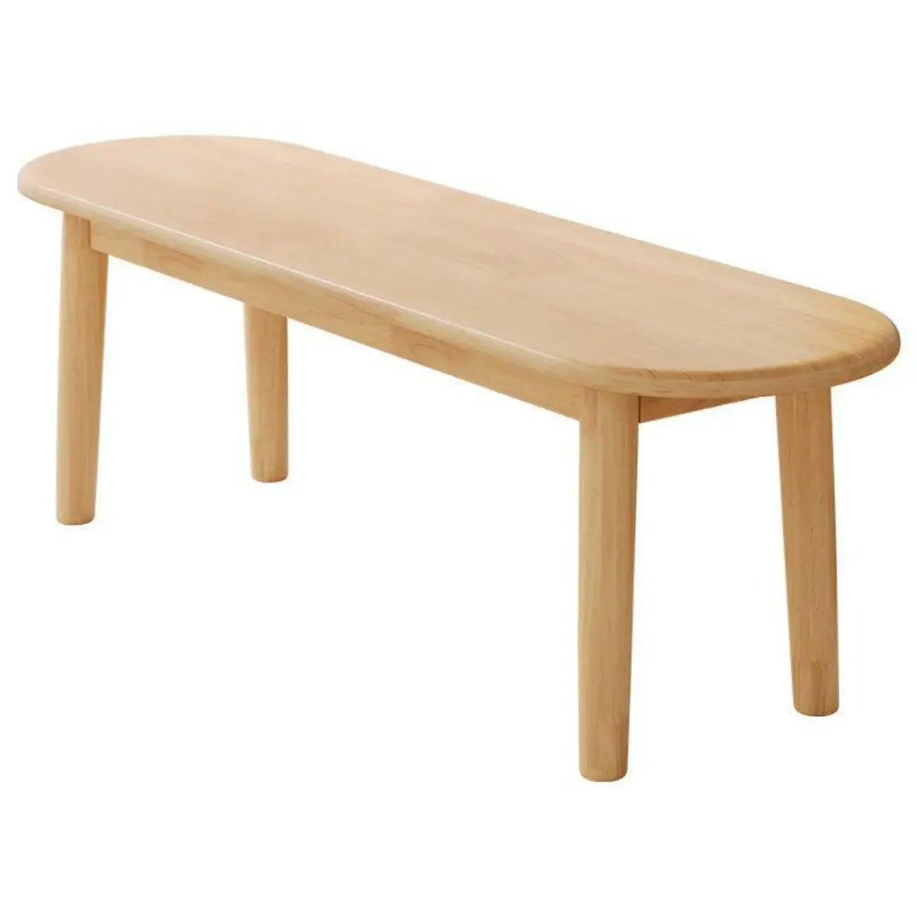 Art Deco Natural Wood Solid Color Bench with Straight Legs
