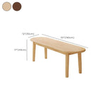Art Deco Natural Wood Solid Color Bench with Straight Legs
