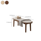 Art Deco Natural Wood Solid Color Bench with Straight Legs