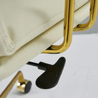 Simple Cream Leather Adjustable Swivel Office Chair
