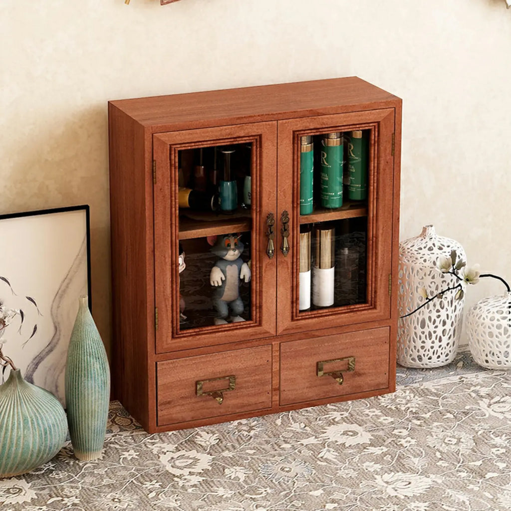 Wooden Glass Door Display Cabinet for Home Decor