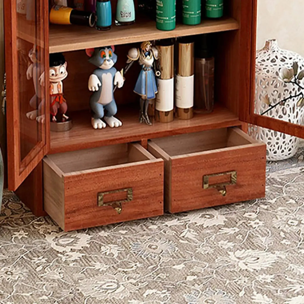 Wooden Glass Door Display Cabinet for Home Decor