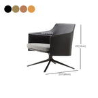 Modern Leather Flared Arm Armchair - Light Brown