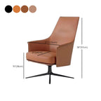 Modern Leather Flared Arm Armchair - Light Brown