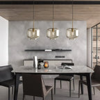 Modern Glass Globe Pendant Light with Adjustable Cord for Dining