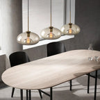 Modern Glass Globe Pendant Light with Adjustable Cord for Dining